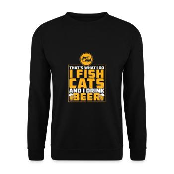 That's What I Do I Fish Funny Catfish Fishing For - Unisex Sweatshirt - black - Front - Alina (178cm) & Michal (187cm)