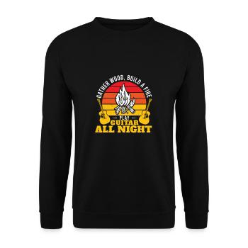 Campfire Play Guitare humoristique pour feu de - Sweat-shirt Unisexe - noir - Devant - Alina (178cm) & Michal (187cm)