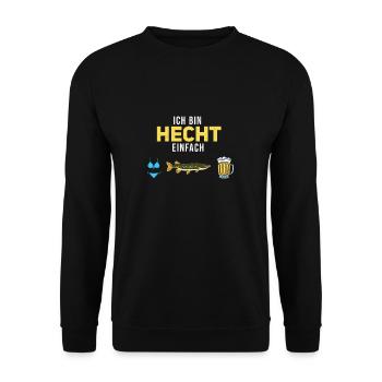 I Am Pike Easy a besoin d"un pêcheur pêcheur à la - Sweat-shirt Unisexe - noir - Devant - Alina (178cm) & Michal (187cm)