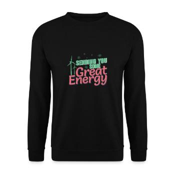 Sending You Great Energy Drôle Technicien en - Sweat-shirt Unisexe - noir - Devant - Alina (178cm) & Michal (187cm)