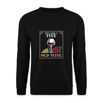 Funny Winery Sarcasm For Humorous Winemakers Wine - Unisex Sweatshirt - black - Front - Alina (178cm) & Michal (187cm)