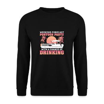 Wochenendprognose Pontooning Lustig Ponton Party - Unisex Pullover - Schwarz - Vorne - Alina (178cm) & Michal (187cm)