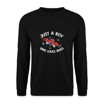 Just A Boy Who Loves Bugs Funny Entomologist Bug - Unisex Sweatshirt - black - Front - Alina (178cm) & Michal (187cm)