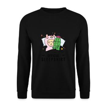 Offizielles Schlafanzug, Einhorn, Umarmungen, - Unisex Pullover - Schwarz - Vorne - Alina (178cm) & Michal (187cm)