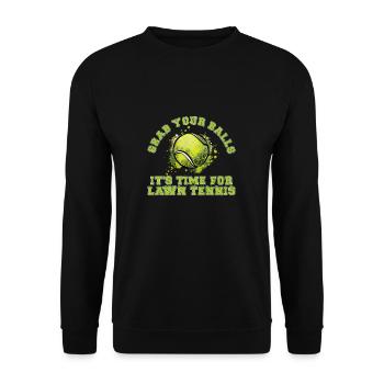 Schnapp dir deine Bälle Lustiges Tennisspiel - Unisex Pullover - Schwarz - Vorne - Alina (178cm) & Michal (187cm)
