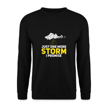Nur noch ein lustiger Meteorologie-Humor für - Unisex Pullover - Schwarz - Vorne - Alina (178cm) & Michal (187cm)