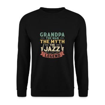 Grandpa The Man The Myth The Jazz Legend - Unisex Sweatshirt - black - Front - Alina (178cm) & Michal (187cm)