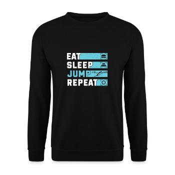 Eat Sleep Jump Repeat Bagues de ski amusantes - Sweat-shirt Unisexe - noir - Devant - Alina (178cm) & Michal (187cm)