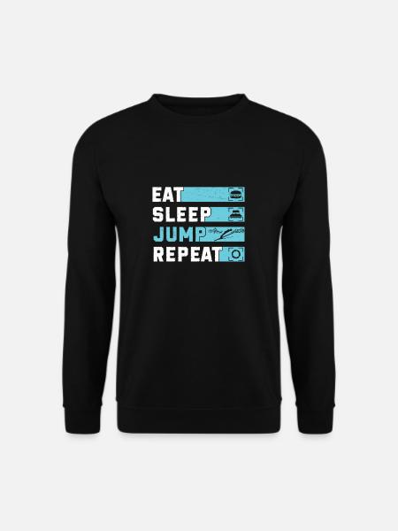 Eat Sleep Jump Repeat Skispringen Lustig - Unisex Pullover - Schwarz