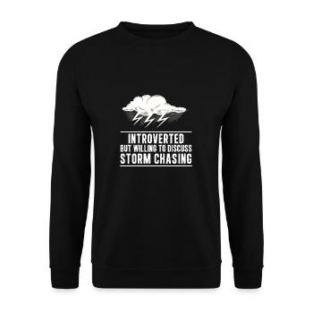 Introverti mais prêt à discuter de Funny Storm - Sweat-shirt Unisexe - noir - Devant - Alina (178cm) & Michal (187cm)