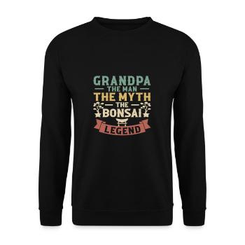 Grandpa The Man The Myth The Bonsai Legend - Unisex Sweatshirt - black - Front - Alina (178cm) & Michal (187cm)