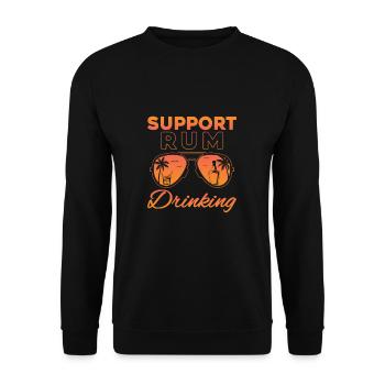 Support Day Drinking Funny Rum Tasting For Liquor - Unisex Pullover - Schwarz - Vorne - Alina (178cm) & Michal (187cm)