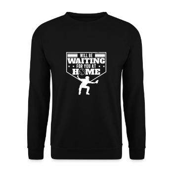 I'll Be Waiting For You At Home Cather - Sweat-shirt Unisexe - noir - Devant - Alina (178cm) & Michal (187cm)