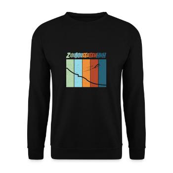 Skispringen Zieh Ruf Lustig Skifliegen - Unisex Pullover - Schwarz - Vorne - Alina (178cm) & Michal (187cm)