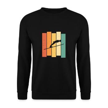 Skispringen Retro Skifliegen Skiverband - Unisex Pullover - Schwarz - Vorne - Alina (178cm) & Michal (187cm)