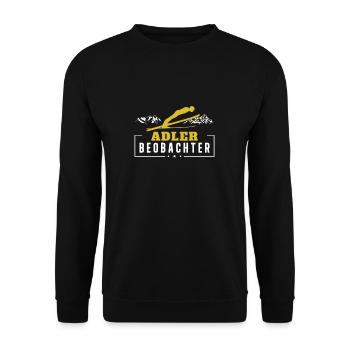 Adler Beobachter Lustig Skispringen Skifliegen - Unisex Pullover - Schwarz - Vorne - Alina (178cm) & Michal (187cm)