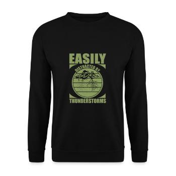 Humour de météorgie amusante facilement distraite - Sweat-shirt Unisexe - noir - Devant - Alina (178cm) & Michal (187cm)