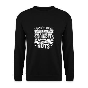Ich habe keine Enten in einer Reihe Ich habe - Unisex Pullover - Schwarz - Vorne - Alina (178cm) & Michal (187cm)