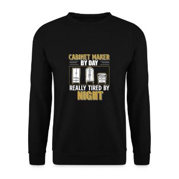 Really Tired By Night Funny Cabinet Maker Artisans - Unisex Sweatshirt - black - Front - Alina (178cm) & Michal (187cm)