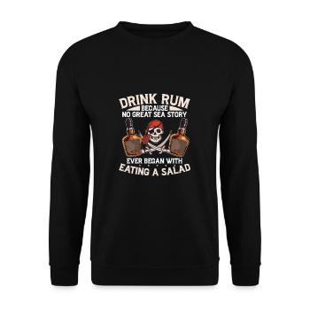 Trinken Sie Rum Lustiger Tag Trinkhumor für - Unisex Pullover - Schwarz - Vorne - Alina (178cm) & Michal (187cm)