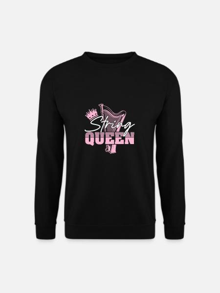 String Queen Harpist Drôle - Sweat-shirt Unisexe - noir