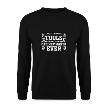 Too Many Tools Armoires amusantes Artisans - Sweat-shirt Unisexe - noir - Devant - Alina (178cm) & Michal (187cm)