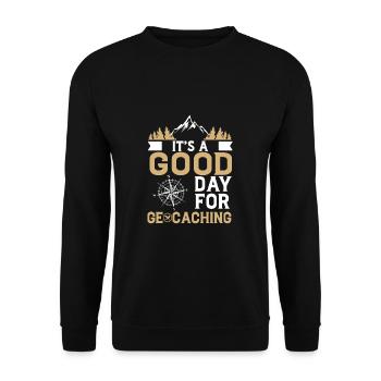 It's A Good Day Lustiger - Unisex Pullover - Schwarz - Vorne - Alina (178cm) & Michal (187cm)