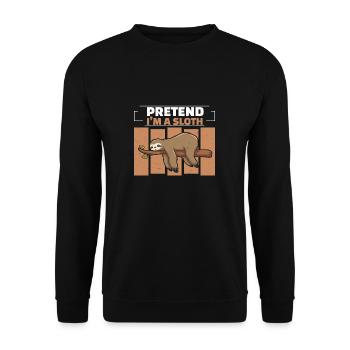 Pretend I'm A Funny Slothing Freak For An Animal - Unisex Sweatshirt - black - Front - Alina (178cm) & Michal (187cm)