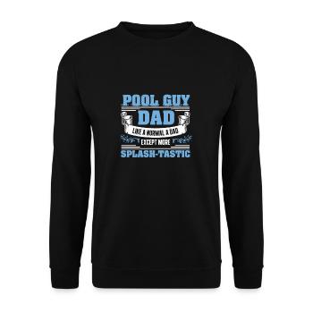 Pool Guy Dad Splash-Tastic Funny Pool Guy Service - Sweat-shirt Unisexe - noir - Devant - Alina (178cm) & Michal (187cm)