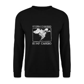 Storm Chasing Funny Meteorology Humor For A Storm - Unisex Sweatshirt - black - Front - Alina (178cm) & Michal (187cm)