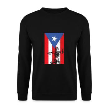 Puerto Rico Flagge Patriotischer Baseball für - Unisex Pullover - Schwarz - Vorne - Alina (178cm) & Michal (187cm)