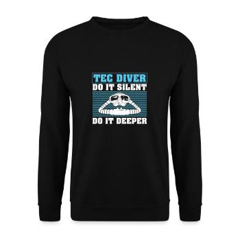 Tec Diver Do It Silent Do It Deeper Funny Plongée - Sweat-shirt Unisexe - noir - Devant - Alina (178cm) & Michal (187cm)