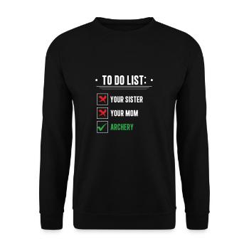 Jeu de mots de tir à l'arc amusant pour votre sœur - Sweat-shirt Unisexe - noir - Devant - Alina (178cm) & Michal (187cm)