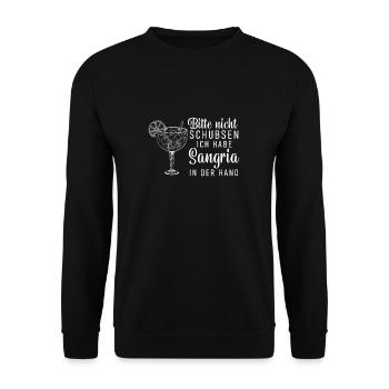 Please do not push I have sangria in my hand - Unisex Sweatshirt - black - Front - Alina (178cm) & Michal (187cm)