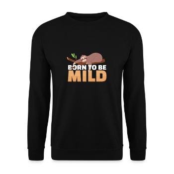 Born To Be Mild Funny Lazy Slothing For Nap Fans - Unisex Sweatshirt - black - Front - Alina (178cm) & Michal (187cm)