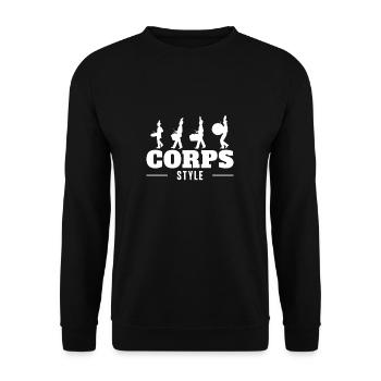Corps Style Drumline Band Musicien - Sweat-shirt Unisexe - noir - Devant - Alina (178cm) & Michal (187cm)