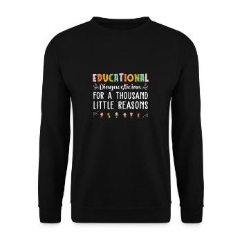 Rétro éducatif Diagnosticien Appreciation pour - Sweat-shirt Unisexe - noir - Devant - Alina (178cm) & Michal (187cm)