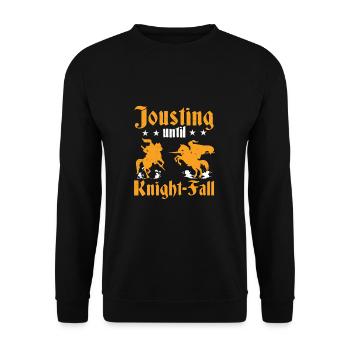 Jousting Until Knight-fall Funny Jousting Lance - Unisex Sweatshirt - black - Front - Alina (178cm) & Michal (187cm)