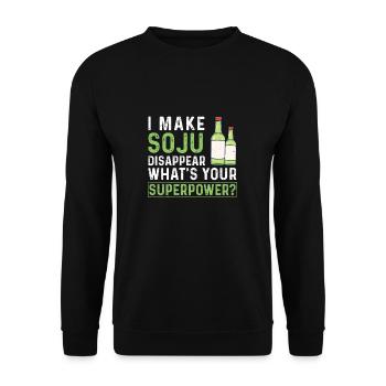 Ich lasse Soju verschwinden, was ist deine - Unisex Pullover - Schwarz - Vorne - Alina (178cm) & Michal (187cm)