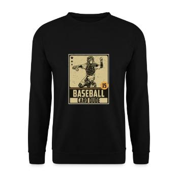 Vintage Baseball Card Dude For A Veteran Cards - Unisex Sweatshirt - black - Front - Alina (178cm) & Michal (187cm)