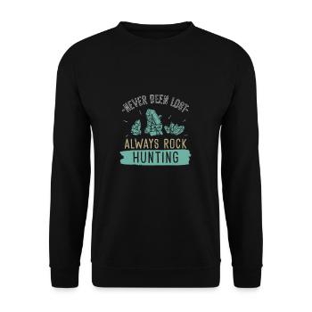 Funny Geology Rock Hunting For Humor Lover Future - Unisex Sweatshirt - black - Front - Alina (178cm) & Michal (187cm)