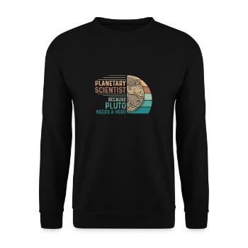 Vintage Planetary Science Astronomy For A Planet - Unisex Sweatshirt - black - Front - Alina (178cm) & Michal (187cm)
