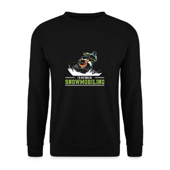 Klassisches Schneemobilfahren-Snocross für - Unisex Pullover - Schwarz - Vorne - Alina (178cm) & Michal (187cm)