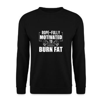 Corde à sauter entièrement motivée pour brûler - Sweat-shirt Unisexe - noir - Devant - Alina (178cm) & Michal (187cm)