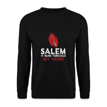 Salem ça coule dans mes veines Sorcellerie Vraies - Sweat-shirt Unisexe - noir - Devant - Alina (178cm) & Michal (187cm)