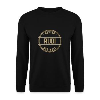 Bester Rudi Der Welt Lustiges Männer Namen - Unisex Pullover - Schwarz - Vorne - Alina (178cm) & Michal (187cm)