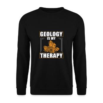 Funny Geology Therapy For Future Geologist Rock - Unisex Sweatshirt - black - Front - Alina (178cm) & Michal (187cm)