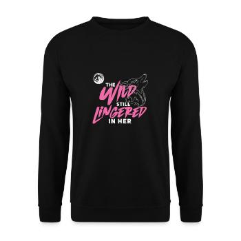 Wild Lady Wolf Howling For Vicious Female Alpha - Unisex Sweatshirt - black - Front - Alina (178cm) & Michal (187cm)