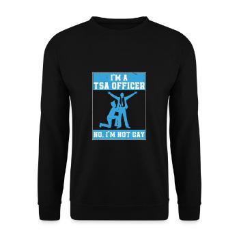 Lustiger Flughafentransport Screening Humor für - Unisex Pullover - Schwarz - Vorne - Alina (178cm) & Michal (187cm)