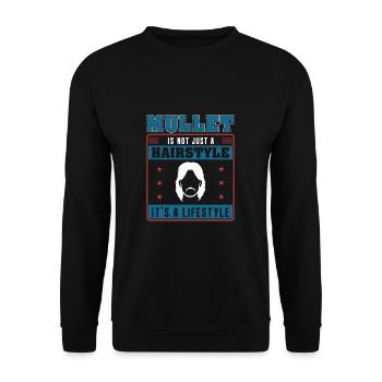 Retro American Mullet Life Lifestyle A Redneck - Unisex Sweatshirt - black - Front - Alina (178cm) & Michal (187cm)